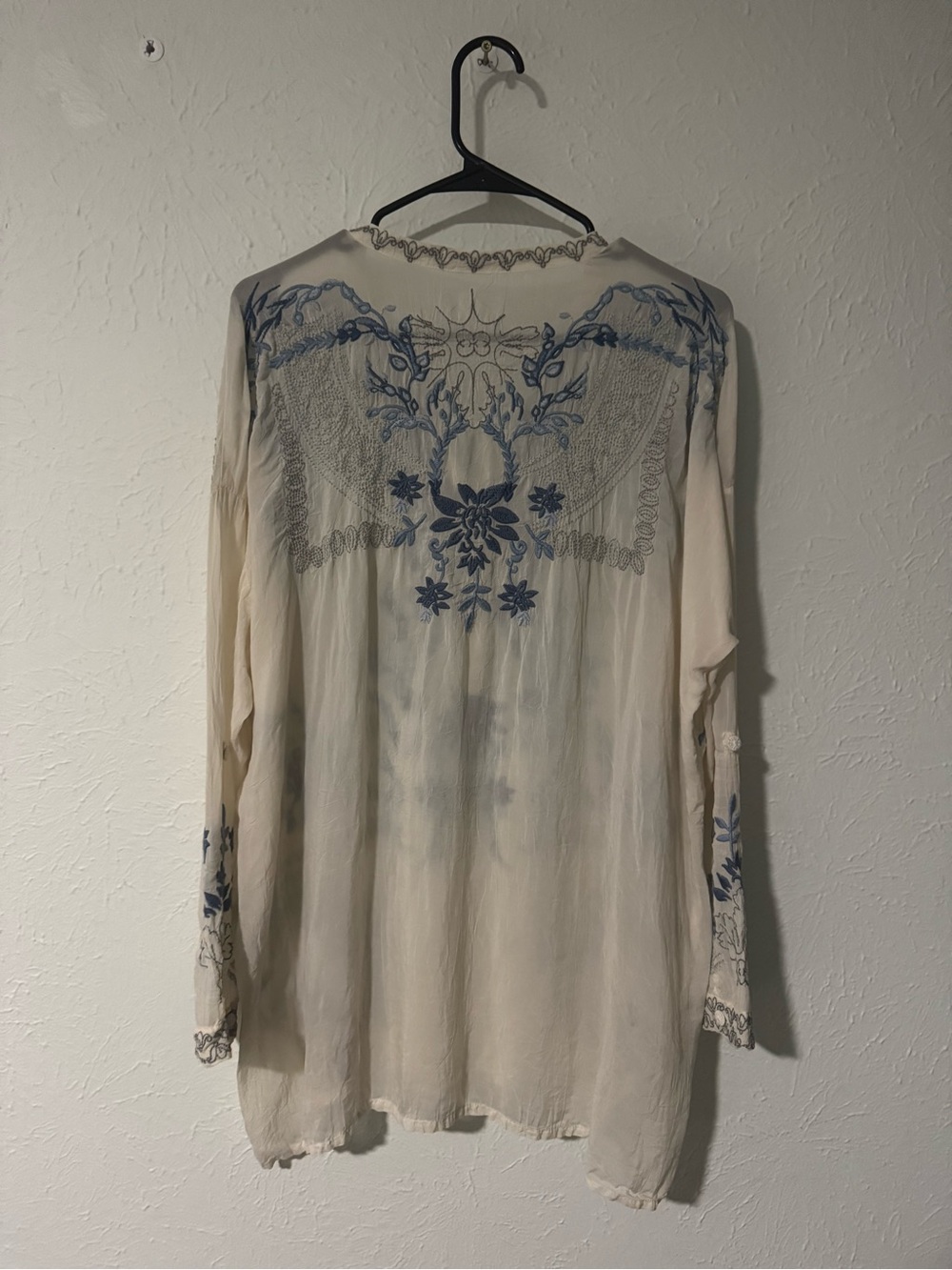 Johnny Was Alessa Tunic Long Top Shirt Floral Embroidery Shell Size Large - Picture 7 of 8
